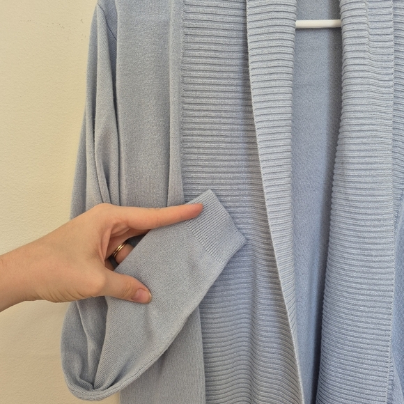 Mango Women’s Light Blue Open Front Long Sleeve Cardigan – Size XS - Picture 3 of 6